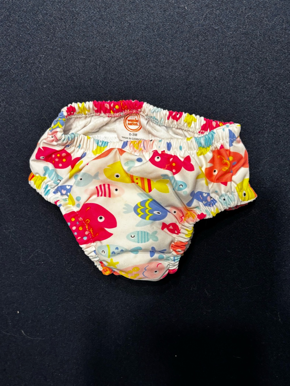 Kids Swim Diaper Cover - Colorful Fish Print 0-3M